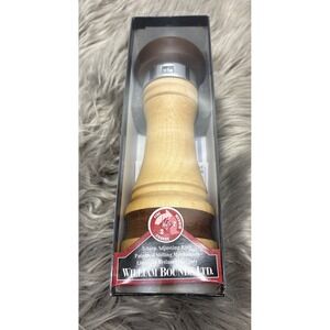 Vintage William Bounds Natural Walnut Pepper Mill 9" Adjustable 00411